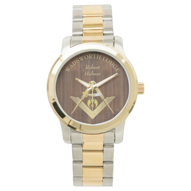 Schreie über Wood Masonic Armbanduhr (Vorderseite)
