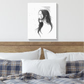 Schreie wütende weibliche Bleistift zeichnend Kuns Leinwanddruck (Insitu (Schlafzimmer))