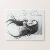 Schreie wütende weibliche Bleistift zeichnend Kuns Puzzle (Horizontal)