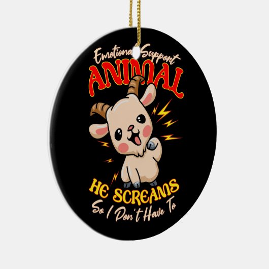 Schreie Ziege emotionale Unterstützung Tierziegenh Keramik Ornament (Rechts)