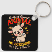 Schreie Ziege emotionale Unterstützung Tierziegenh Schlüsselanhänger (Rückseite)