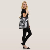 Schreie Ziege Funny Jazzy Monochrome Weiße Tier Tasche (Am Model)