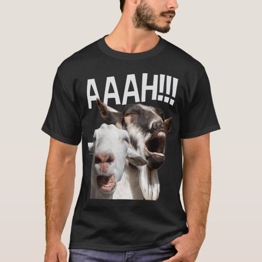 Schreie Ziegen AAAH Funny Crazy Goat Lover T-Shirt (Vorderseite)