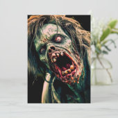 Schreie Zombie Einladung (Stehend Vorderseite)