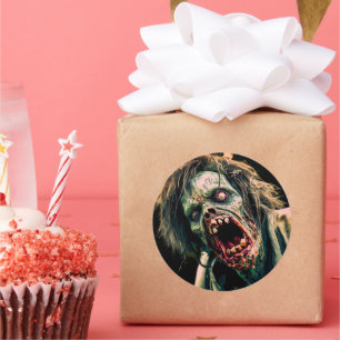 Schreie Zombie Runder Aufkleber