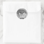 schreien runder aufkleber (Tasche)