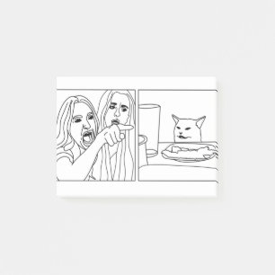 Schreien von Frauen in der Kontur Post-it Klebezettel