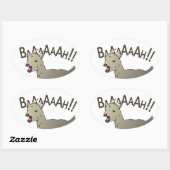 Schreien von Ziegenkopfkerndesigns Ovaler Aufkleber (Blatt)