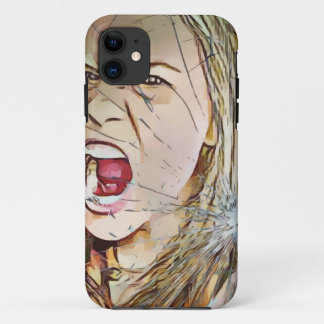 schreiend, Mädchen, schreiend Mädchen, kaputtes Gl Case-Mate iPhone Hülle
