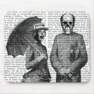 Schreiende Frau und Schädel Mousepad