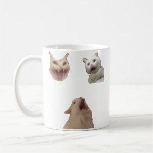 Schreiende Katze Set Lustiges Meme für Katzenliebh Kaffeetasse