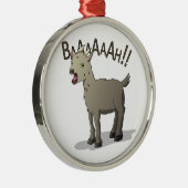 Schreiende Ziegen-Gekritzel-Nudel-Entwürfe Silbernes Ornament (Rechts)