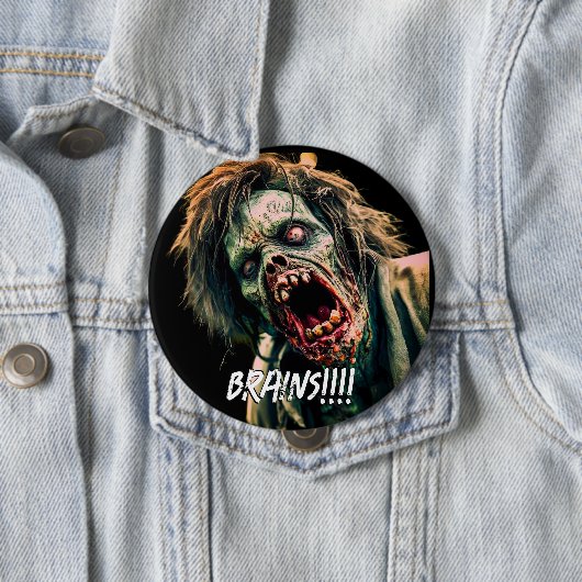 Schreiende Zombie-Gehirne Button (Beispiel)