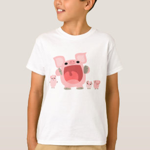 Schreiender Cartoon-Schwein-KinderT - Shirt:) T-Shirt