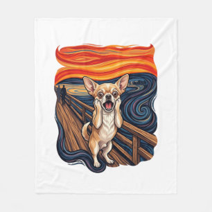 Schreiender Chihuahua Hund Schreie Brücke_1 Fleecedecke