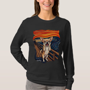 Schreiender Chihuahua Hund Schreie Brücke_1 T-Shirt