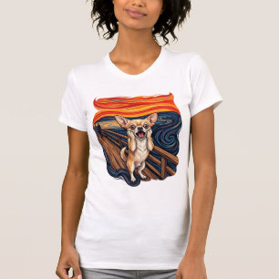 Schreiender Chihuahua Hund Schreie Brücke_1 T-Shirt