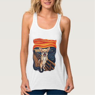 Schreiender Chihuahua Hund Schreie Brücke_1 Tank Top