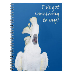 Schreiender Cockatoo-gewundenes Notizbuch Notizblock