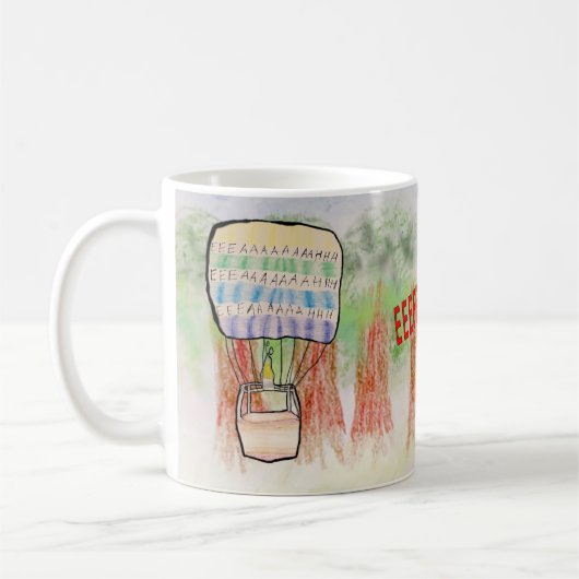 Schreiender Heißluftballon Kaffeetasse (Links)