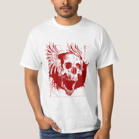 Schreiender SCHÄDEL Grunge-blutiges Shirt (Vorderseite)