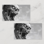 schreiender Schwarzweiss-Zombie Visitenkarte (Vorne/Hinten)