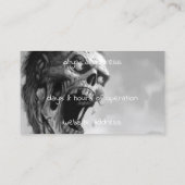 schreiender Schwarzweiss-Zombie Visitenkarte (Rückseite)