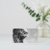 schreiender Schwarzweiss-Zombie Visitenkarte (Stehend Vorderseite)