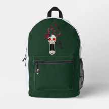 Schreiender Totenkopf Kerzenrose Gothic Rucksack