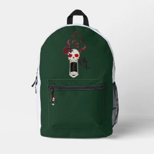 Schreiender Totenkopf Kerzenrose Gothic Rucksack