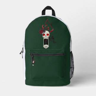 Schreiender Totenkopf Kerzenrose Gothic Rucksack