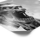 schreiender Zombie Fotodruck (Ecke)