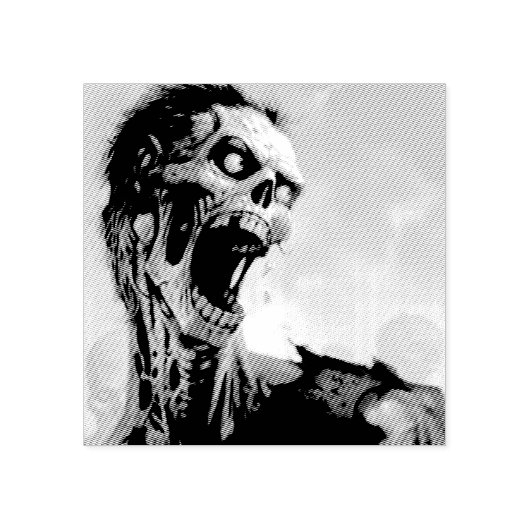 schreiender Zombie Gummistempel (Prägung)
