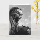 schreiender Zombiegeburtstag Karte (Gelbe Blume)