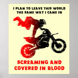 Schreiendes Blut Dirt Bike Motocross Druck Poster