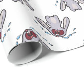 Schreiendes grölendes Häschen-Muster des Häschen-| Geschenkpapier (Rolleneckpunkt)