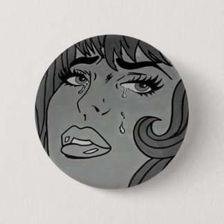 Schreiendes Mädchen-Pop-Kunst-Abzeichen Button