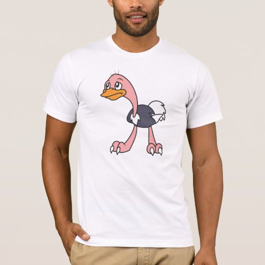 Schreiendes niedliches Ostrich-Vogel-T-Shirt Polo (Vorderseite)