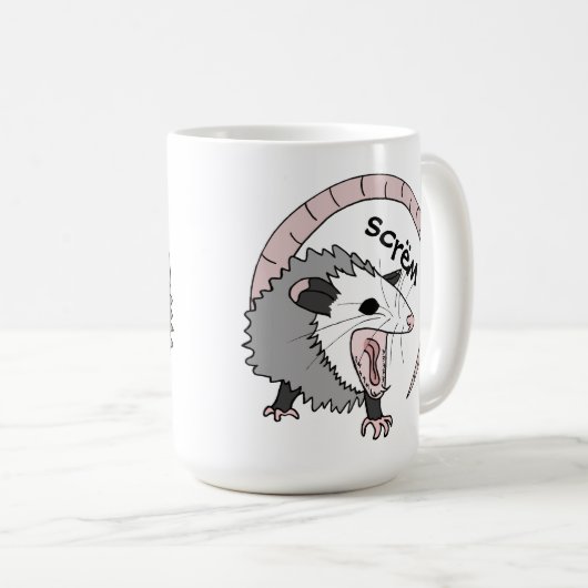 Schreiendes Opossum Kaffeetasse (VorderseiteRechts)