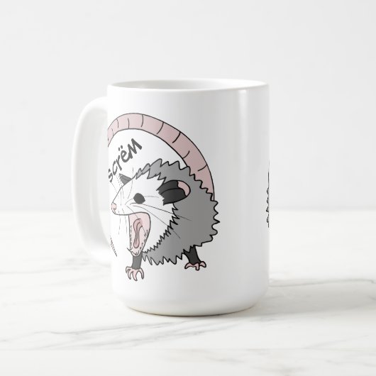 Schreiendes Opossum Kaffeetasse (Vorderseite Links)