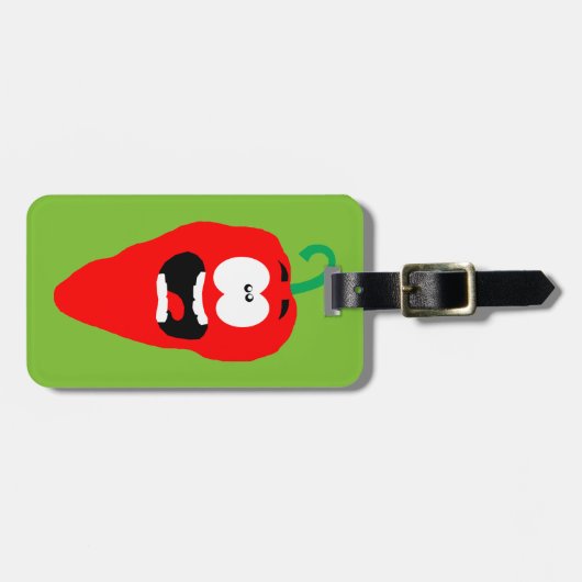 Schreiendes Rot - heißer Chili-Pfeffer Gepäckanhänger (Vorderseite horizontal)