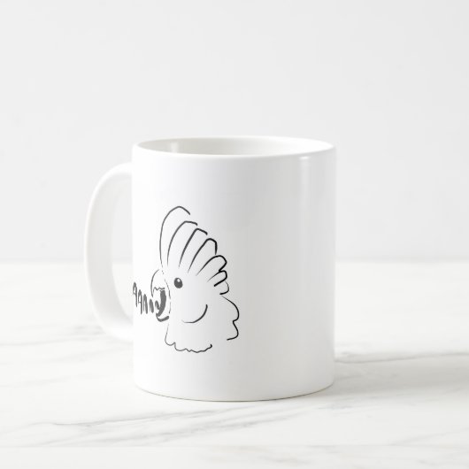 Schreiendes Vogel Cockatoo birb Schreien Kaffeetasse (Vorderseite Links)