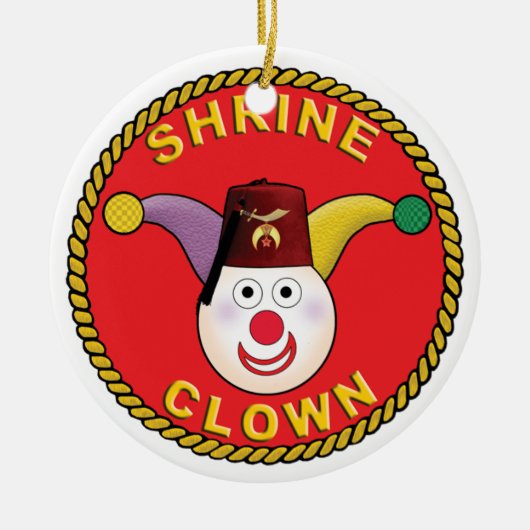 Schrein-Clown Keramik Ornament (Vorne)