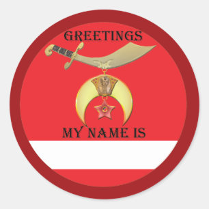 Schrein-Grüße Runder Aufkleber