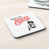 Schrein-Zirkusclown Getränkeuntersetzer (Linke Seite)