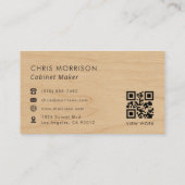 Schreiner Holz QR Code Professional Visitenkarte (Rückseite)