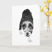 Schreitender Hund sendet warme motivierende Wünsch Karte (Gelbe Blume)