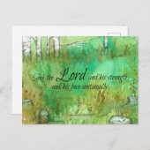 Schrift 1 Chroniken 16:11 Bibelversenwald Postkarte (Vorne/Hinten)