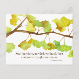 Schrift 1 Chroniken 29 13 Zweigstelle Ginkgo Leaf Feiertagspostkarte