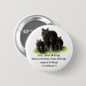 Schrift 1 Korinther 13:4 Liebe ist Button (Vorne & Hinten)